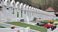 Aberfan Cemetery - the children's graves wih the continuous arches
